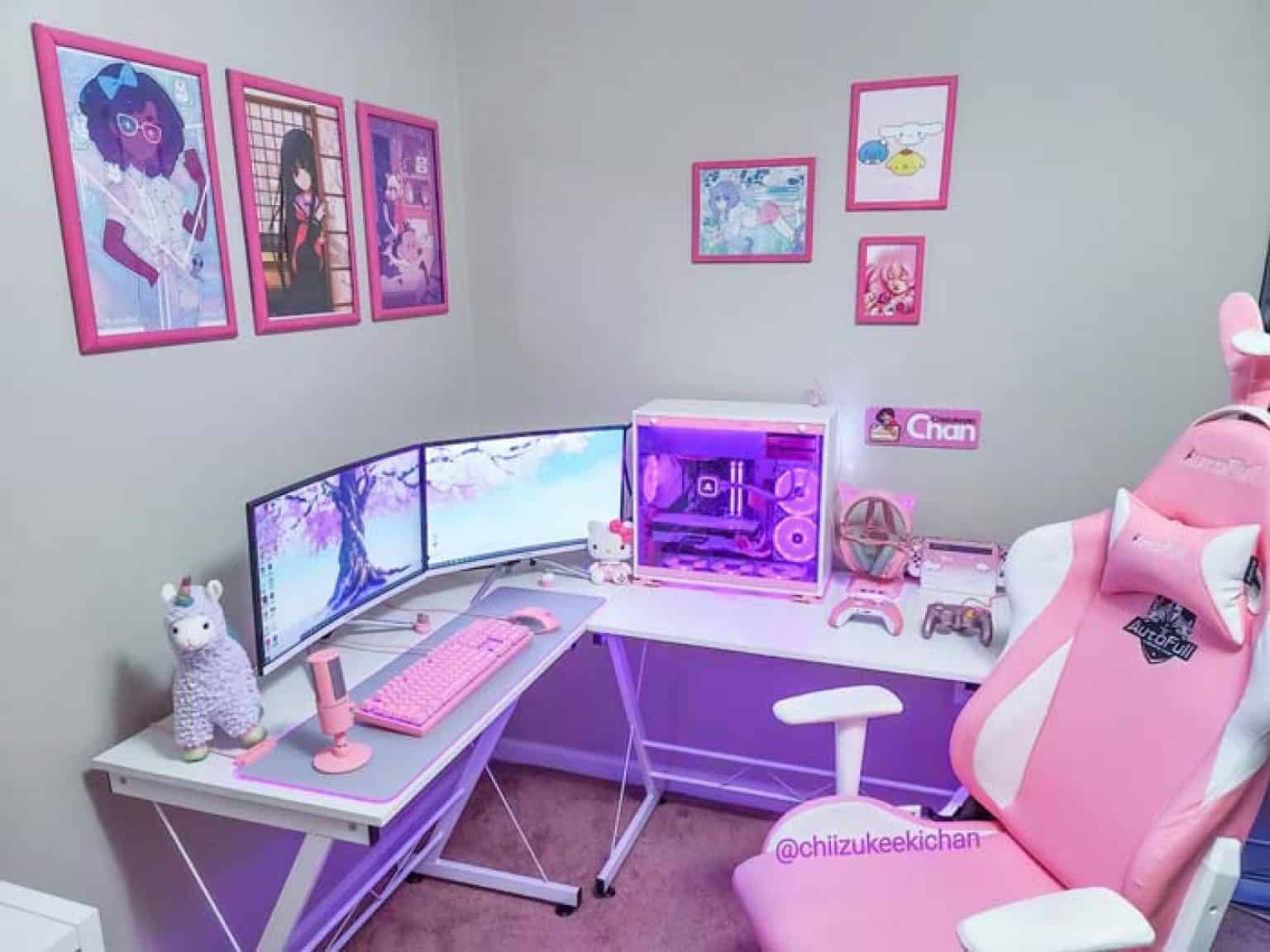 42 Pink Gaming Setup Ideas for Gamer Girls - GPCD