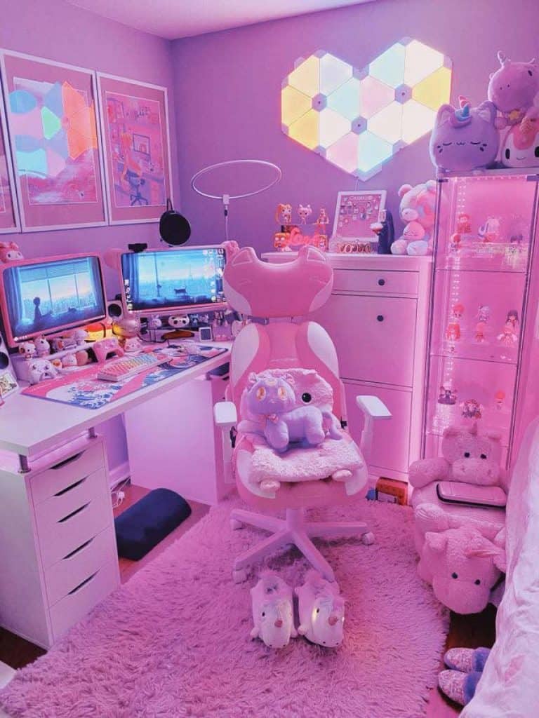 33 Fabulous Looking Pink Gaming Setup for Gamer Girls - GPCD