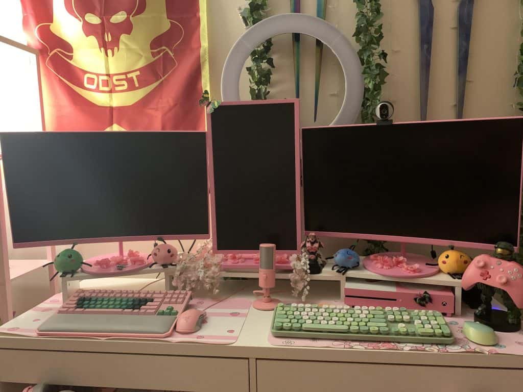 Pink gaming setup