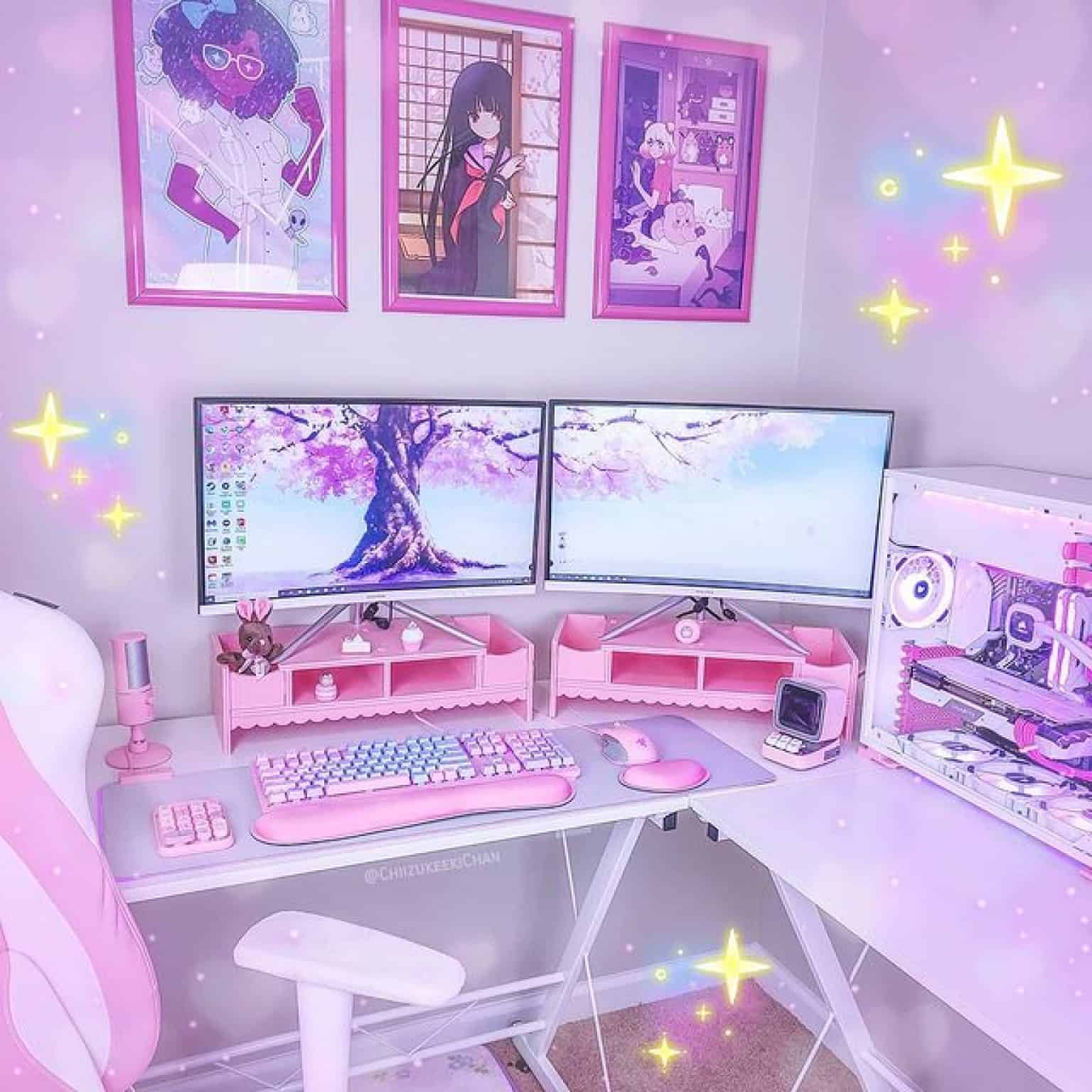 42 Pink Gaming Setup Ideas for Gamer Girls - GPCD