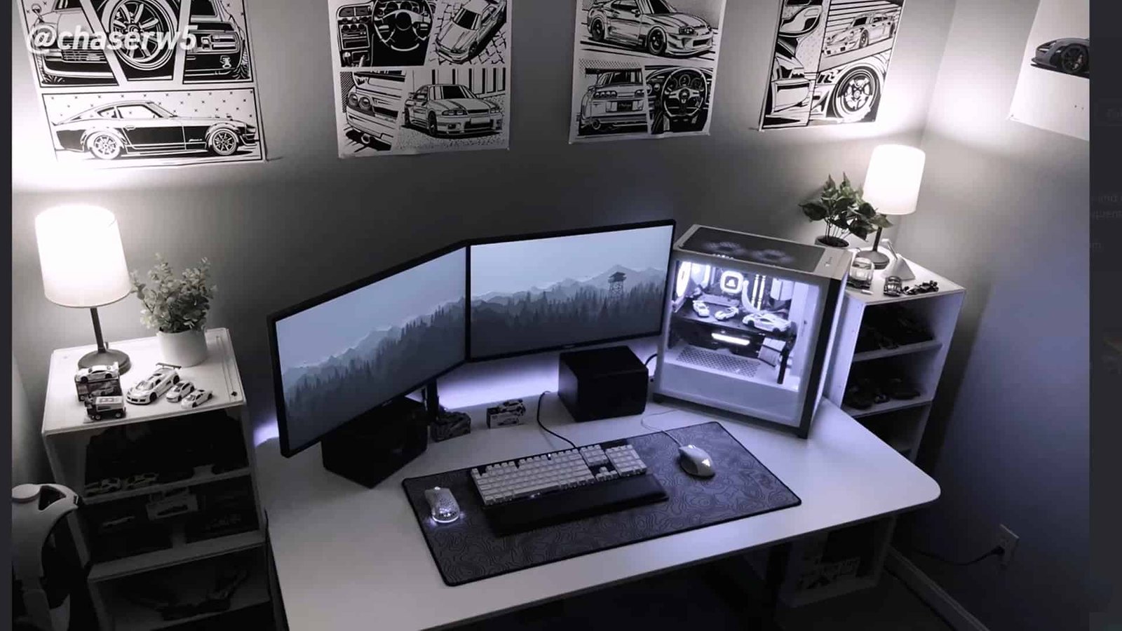 33 Clean Looking White Gaming Setup - GPCD