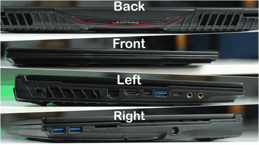 MSI GL65 2020 ports collage
