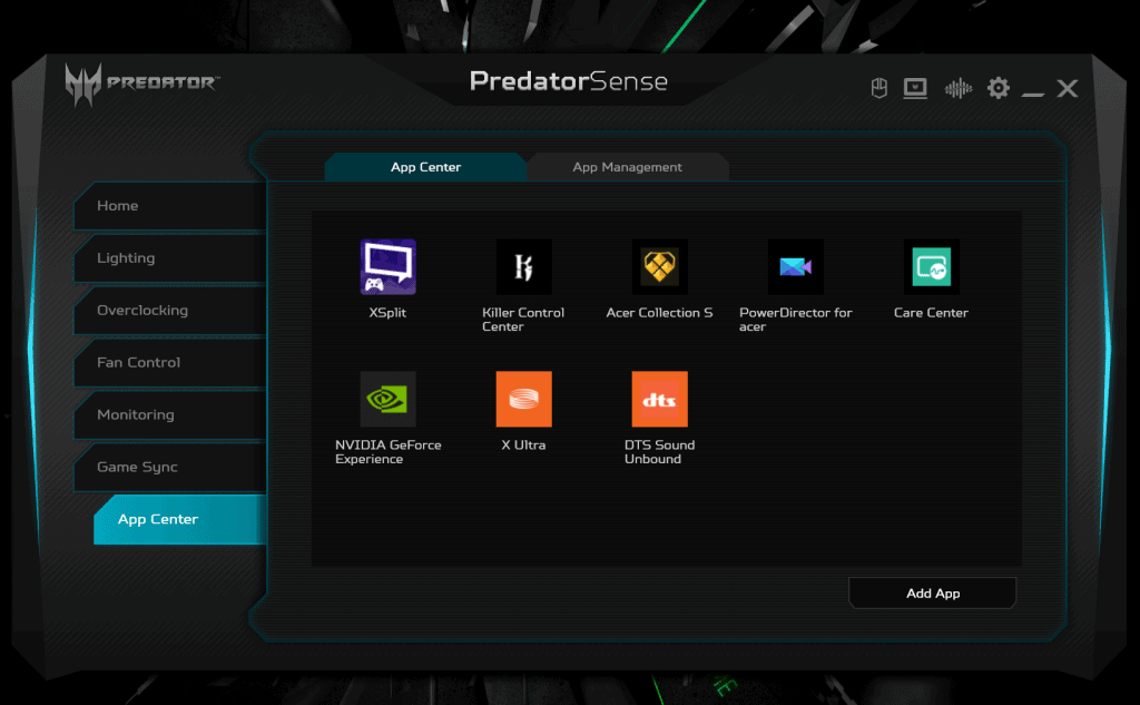 PredatorSense App Center